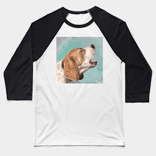 Painting of a Gorgeous Beagle Barking towards the Sky Baseball T-Shirt